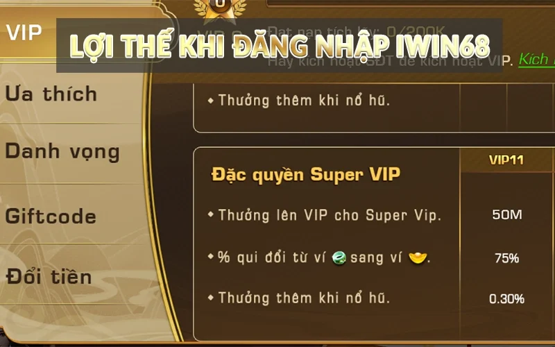 Đăng nhập Iwin68 - Hướng dẫn chi tiết cho tân thủ 3 Lợi thế khi đăng nhập Iwin68