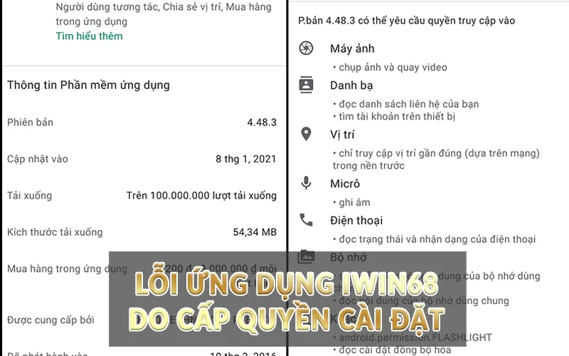 Hướng dẫn tải app Iwin68 về điện thoại miễn phí 4 Lỗi ứng dụng Iwin68 do cấp quyền cài đặt