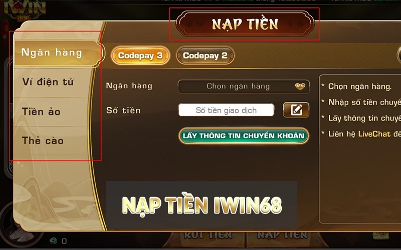 nạp tiền Iwin68