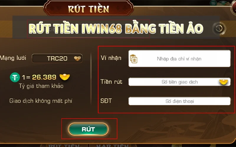 Rút tiền Iwin68 - 3 hình thức giao dịch cơ bản 4 Rút tiền Iwin68 bằng tiền ảo